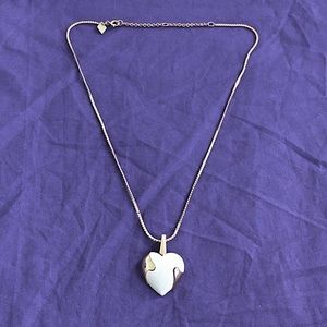 Vintage Sarah Coventry Gold & White Heart Necklace